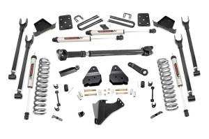 Rough Country Suspension Lift Kit w/Shocks 6 in. 4-Link w/V2 Monotube Shocks Incl. Factory Rear Overload Springs 4 in. Axle Diameter Front Driveshaft - 50871