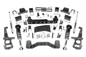 Rough Country - Rough Country Suspension Lift Kit 6 in. Lifted Knuckles Drop Brackets Sway-Bar Brake Line Drive Shaft Spacer 1/4 in. Thick Plate Steel Fabricated Blocks Includes N3 Shocks - 55731 - Image 1