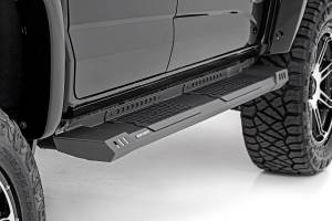 Rough Country - Rough Country HD2 Cab Length Running Boards Black Powdercoat 91 in. Length 4 Steps. Incl. Mounting Brackets Hardware - SRB151977 - Image 2