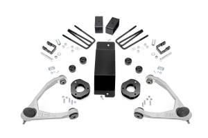 Rough Country Suspension Lift Kit 3.5 in. Drop Spacers Fabricated Rear Blocks Skid Plate Upper Control Arms w/Ball Joints Powdered Metal Gusher Bearings w/Grease Grooves - 18901