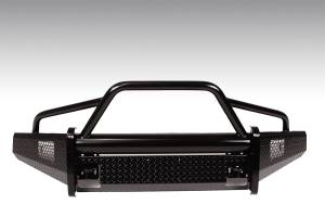Fab Fours Black Steel Front Bumper 2 Stage Black Powder Coated w/Pre-Runner Grill Guard And Tow Hooks - FF15-K3252-1
