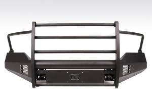 Fab Fours Elite Front Bumper 2 Stage Black Powder Coated w/Full Grill Guard And Tow Hooks - DR13-R2960-1