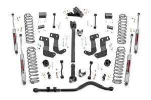 Rough Country Suspension Lift Kit Adjustable 3.5 in. Incl. CV Dana 30 Front Driveshaft Front/Rear Coil Springs N3 Shocks Control Arms Drop Brackets Sway Bar Links Bump Stops - 90530