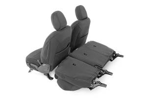 Rough Country - Rough Country Seat Cover Set Incl. [2] Front Seat Covers [2] Rear Seat Covers [4] Headrest Covers Neoprene Black - 91010 - Image 3