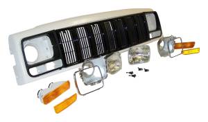 Crown Automotive Jeep Replacement - Crown Automotive Jeep Replacement Header Panel Kit Incl. Header Panel/Headlamps/Bulbs/Bezels/Adjusters/Parking Lamps/Sidemarker Lamps/Grilles/Headlamp Seats/Headlamp Rings/Hardware.  -  55055233AEK - Image 2