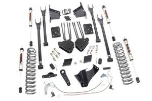 Rough Country - Rough Country Suspension Lift Kit 6 in. 4 Link w/V2 Monotube Shocks Lifted Coil Springs Upper / Lower Control Arms Brackets Pitman Arm Brake Lines Bumpstop Spacers w/Hardware - 53270 - Image 1