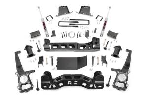 Rough Country - Rough Country Suspension Lift Kit 6 in. Lifted Knuckles Sway-Bar Brake Line Brackets 1/4 in. Thick Plate Steel Front/Rear Cross Member Fabricated Blocks Includes N2.0 Series Shocks - 57530 - Image 2