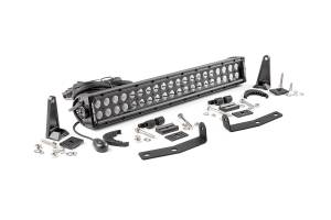 Rough Country - Rough Country Cree Black Series LED Light Bar 20 in. Dual Row 9600 Lumens 120 Watts Spot/Flood Beam IP67 Rating Incl. Hidden Bumper Mount - 70645 - Image 1
