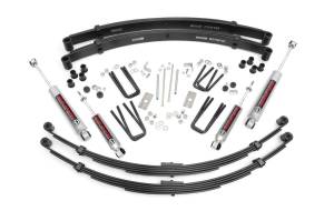 Rough Country Suspension Lift Kit w/Shocks 3 in. Lift Incl. Front and Rear Leaf Springs U-Bolts Hardware Front and Rear Premium N3 Shocks - 71030