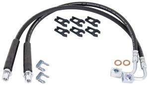RockJock 4x4 - RockJock Brake Hose Kit Rear Incl. Hoses Frame Clips Copper Washers ABS Wire Clips Pair - RJ-156400-101