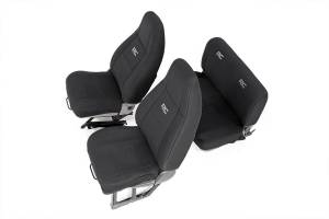 Rough Country Seat Cover Set Black Neoprene Incl. 2-Front Seat Covers 2-Rear Seat Covers 4 Headrest Covers - 91009