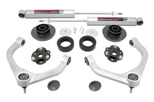 Rough Country Suspension Lift Kit w/Shocks 3.5 in. Lift Incl. Upper Control Arms Strut Spacers Coil Spacers Hardware Rear Premium N3 Shocks - 31430