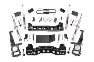 Rough Country - Rough Country Suspension Lift Kit 4 in. Lifted Knuckles Drop Brackets Sway-Bar Brake Line Drive Shaft Spacer 1/4 in. Thick Plate Steel Fabricated Blocks Includes N3 Shocks - 59931 - Image 2