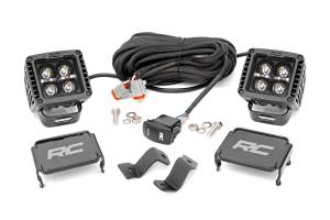 Rough Country - Rough Country Windshield 2 in. LED Lower Ditch Kit w/Amber DRL - 71032 - Image 1