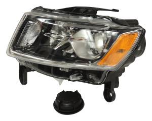 Crown Automotive Jeep Replacement Head Light Left w/ Halogen Lamps w/ Silver Bezels  -  68110997AD