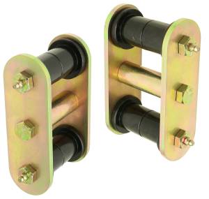 RockJock Heavy Duty Leaf Spring Shackles Incl. Urethane Bushings Heavy Duty Greasable Bolts Pair Front - CE-9040