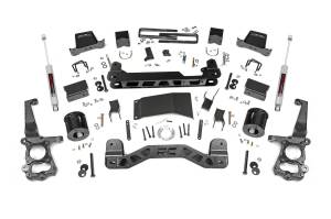 Rough Country - Rough Country Suspension Lift Kit 6 in. Lifted Knuckles Sway-Bar Brake Line Brackets 1/4 in. Thick Plate Steel Front/Rear Cross Member Fabricated Rear Blocks Includes N3 Series Shocks - 55730 - Image 1