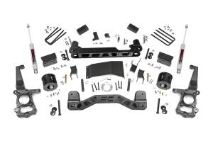 Rough Country - Rough Country Suspension Lift Kit 4 in. Lifted Knuckles Sway-Bar Brake Line Brackets 1/4 in. Thick Plate Steel Front/Rear Cross Member Fabricated Rear Blocks Includes N3 Series Shocks - 55530 - Image 1