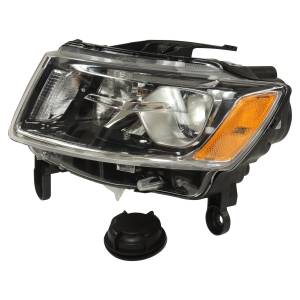 Crown Automotive Jeep Replacement Head Light Left w/ Halogen Lamps w/ Silver Bezels  -  68110997AD