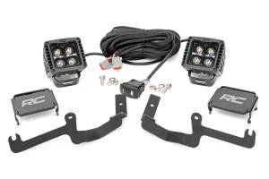 Lights - Multi-Purpose LED - Rough Country - Rough Country LED Lower Windshield Ditch Kit 2 in. Black Series w/White DRL - 70843