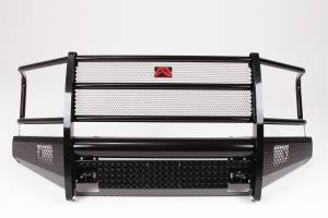 Fab Fours - Fab Fours Black Steel Front Bumper 2 Stage Black Powder Coated w/Full Grill Guard And Tow Hooks - FF15-K3250-1