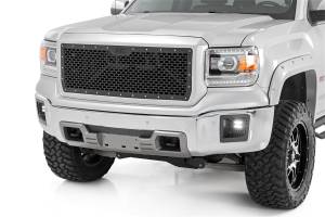 Rough Country Laser-Cut Mesh Replacement Grille Black Powdercoat Incl. Inner/Outer Grilles Brackets Installation Hardware Black Powdercoat - 70188