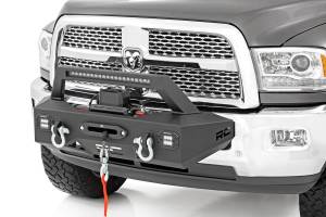 Rough Country Exo Winch Mount System Front Bumper Incl. 20 in. Black Series Single-Row LED Light Bar and [2] 2 in. Black Series LED Cube Lights - 31007