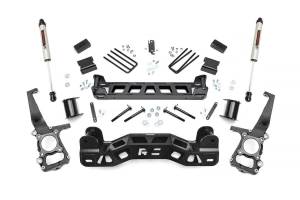 Rough Country - Rough Country Suspension Lift Kit 4 in. w/V2 Shocks 1/4 in. Thick Plate Steel w/Laser-Cut Logo Lifted Knuckles Strut Spacers Front / Rear Crossmembers Brackets w/Hardware - 57271 - Image 2