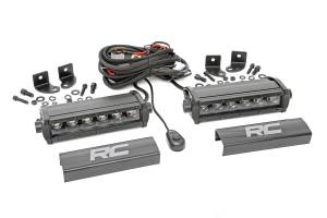 Rough Country - Rough Country Cree Black Series LED Light Bar 6 in. Sold In Pairs 4800 Total Lumens 60 Total Watts [6] 5 Watt Cree LEDs/Light Incl. Wiring Harness Mounting Brackets Hardware - 70706BL - Image 2