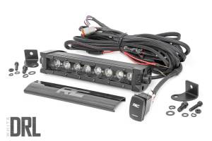 Rough Country LED Light Bar 8 in. Black Series w/Cool White DRL Die Cast Aluminum Housing Black Panel Design 3200 Lumens Of Lighting Power IP67 Waterproof Rating - 70718BLDRL