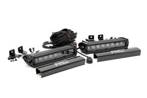 Rough Country Cree Black Series LED Light Bar Two-8 in. LED Light Bars 6400 Lumens 80 Watts Spot Beam IP67 Rating Incl. Wire Harness Switch - 70728BL