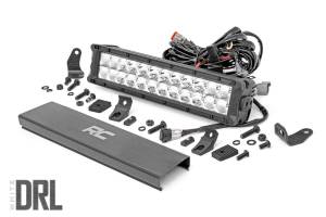 Rough Country Cree Chrome Series LED Light Bar 12 in. Single Row 10800 Lumens 120 Watts Spot Beam IP67 Rating Incl. Wire Harness Switch - 70912D