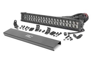 Rough Country Cree Black Series LED Light Bar 20 in. Dual Row 18000 Lumens 200 Watts Spot/Flood Beam IP67 Rating Incl. Wire Harness Switch Cool White DRL - 70920BD