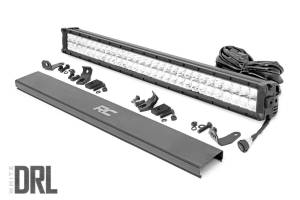Rough Country Cree Chrome Series LED Light Bar 30 in. Single Row 27000 Lumens 300 Watts Spot Beam IP67/IP69K Rating - 70930D