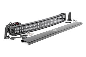 Rough Country - Rough Country Cree Black Series LED Light Bar 30 in. Dual Row Curved 14400 Lumens 180 Watts Sport/Flood Beam IP67 Rating Incl. Wire Harness Switch - 72930BL - Image 1