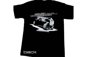 Rough Country Sleeve T-Shirt Short Front RC Vertical Logo Back Jeep Design Black Large - 84028