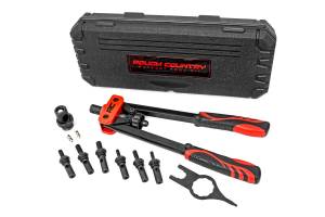 Engine - Cylinder Head Bolts, Studs & Fasteners - Rough Country - Rough Country Nutsert Tool Kit Compact Design Ergonomic Handle Aluminum Housing w/Steel Arms Black Satin Finish Includes 1/4-20 / 5/16-18 / 3/8-16 / M6 / M8 Mandrel And M10 Mandrel - 10583