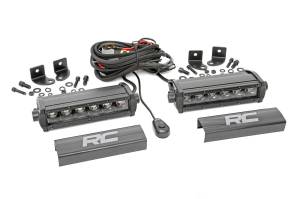 Rough Country - Rough Country Cree Black Series LED Light Bar 6 in. Sold In Pairs 4800 Total Lumens 60 Total Watts [6] 5 Watt Cree LEDs/Light Incl. Wiring Harness Mounting Brackets Hardware - 70706BL - Image 1