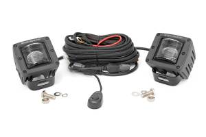 Rough Country - Rough Country Cree SAE LED Fog Light Kit [2] 2 in. LED Square Lights 2400 Lumens 20W Incl. Wiring Harness and Switch - 70907 - Image 2