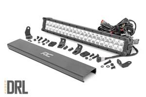 Rough Country - Rough Country Cree Chrome Series LED Light Bar 20 in. Dual Row w/Amber DRL - 70920DA - Image 2