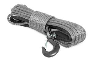Rough Country - Rough Country Synthetic Rope Rated Up To 16000lbs 85 Feet high Quality Synthetic Rope Incl. Clevis Hook And Protective Sleeve Grey - RS117 - Image 2