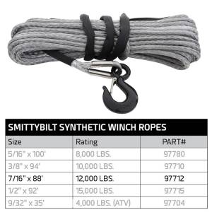 Smittybilt - Smittybilt XRC Synthetic Winch Rope 7/16in. X 88ft. 12000lb. Rating - 97712 - Image 2