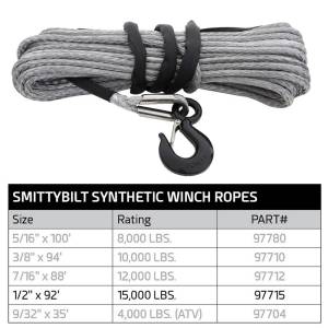 Smittybilt - Smittybilt XRC Synthetic Winch Rope 15/32in. X 92ft. 15000lb. Rating - 97715 - Image 3
