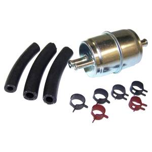 Filters - Fuel Filters - Crown Automotive Jeep Replacement - Crown Automotive Jeep Replacement Fuel Filter Kit Single Inlet Dual Outlet Incl. Filter/Clamps/2 Sections Hose  -  J8129383
