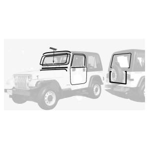 Body - Weatherstripping - Crown Automotive Jeep Replacement - Crown Automotive Jeep Replacement Complete Weatherstrip Kit  -  YJWSK