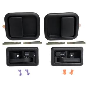 Crown Automotive Jeep Replacement - Crown Automotive Jeep Replacement Door Handle Kit Incl. Handles/4 Keepers/Lock Rod Clips w/Full Steel Doors Black  -  55076222MK - Image 2