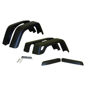Crown Automotive Jeep Replacement Fender Flare Kit 6 Piece 7 in. Wide Flat Black  -  55254918K76