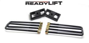 ReadyLift Rear Block Kit 1 in. Cast Iron Blocks Incl. Integrated Locating Pin E-Coated U-Bolts - 66-3111
