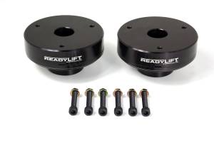 ReadyLift T6 Billet Front Leveling Kit 2.25 in. Lift Anodized Black Allows Up To A 33in. Tire May Req. Minor Trim Of Inr FndrWell Rec. Install RrClSpcr For Level Or SlightRakeStance - T6-3085-K