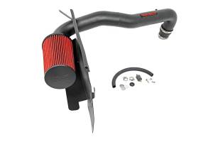 Rough Country Engine Cold Air Intake Kit Incl. Heat Shield Intake Tube Reusable Air Filter Clamps Hardware - 10548